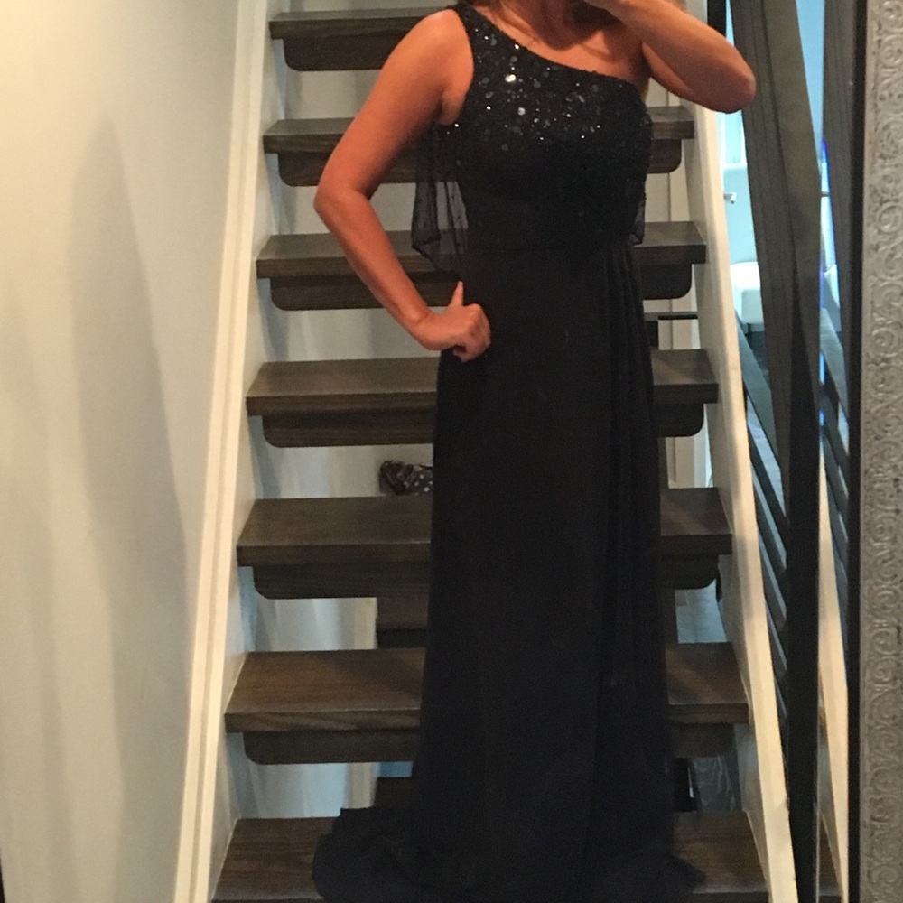 Navy sequin formal dress